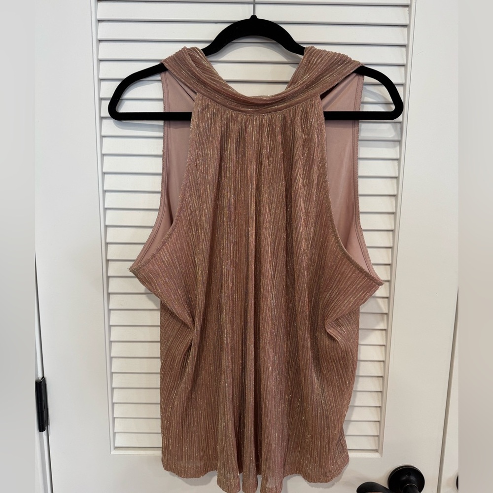 Nine West Shimmering Rose Gold Tank Top